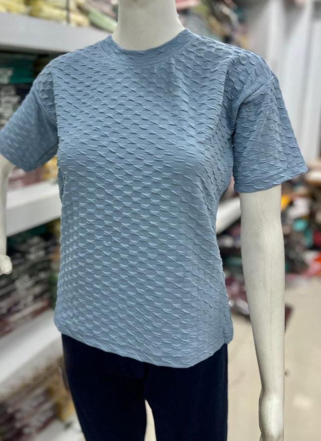 Imported Sky Blue Daily Wear Plain Readymade Top